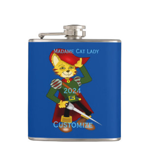 Madame Cat Lady 2024 für Präsident Thunder_Cove Flachmann