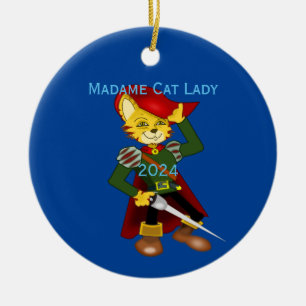 Madame Cat Lady 2024 für Präsident Thunder_Cove Keramik Ornament