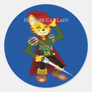 Madame Cat Lady 2024 für Präsident Thunder_Cove Runder Aufkleber