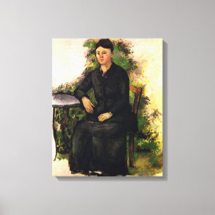 Madame Cezanne im Garten - Paul Cezanne Leinwanddruck