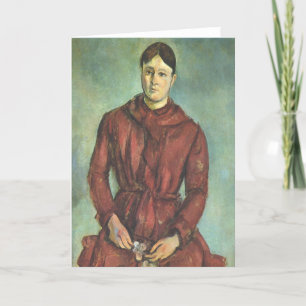 Madame Cezanne In einem Roten Kleid - Paul Cezanne Karte