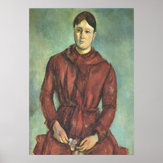 Madame Cezanne In einem Roten Kleid - Paul Cezanne Poster (Vorne)