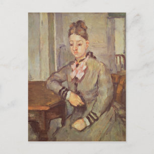 Madame Cezanne Leaning auf einem Tisch, 1873-77 Postkarte