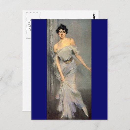 Madame Charles Max - Boldini Postkarte (Vorne/Hinten)