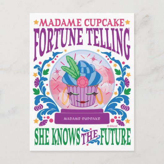 Madame Cupcake Fortune Telling Postkarte (Vorderseite)