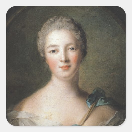 Madame de Pompadour 1748 Quadratischer Aufkleber (Vorderseite)