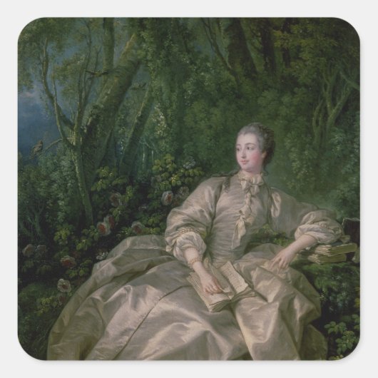 Madame de Pompadour, 1758 Quadratischer Aufkleber (Vorderseite)