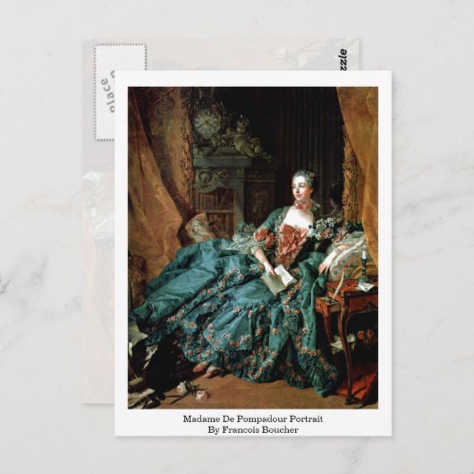 Madame de Pompadour Portrait von Francois Boucher Postkarte (Vorne/Hinten)