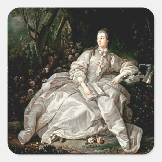 Madame de Pompadour Quadratischer Aufkleber (Vorderseite)