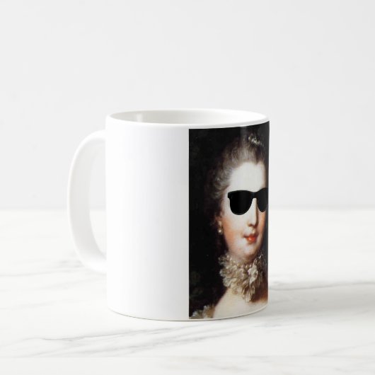 ♥ Madame de Pompadour with sunglasses crazy ♥ Kaffeetasse (Vorderseite Links)