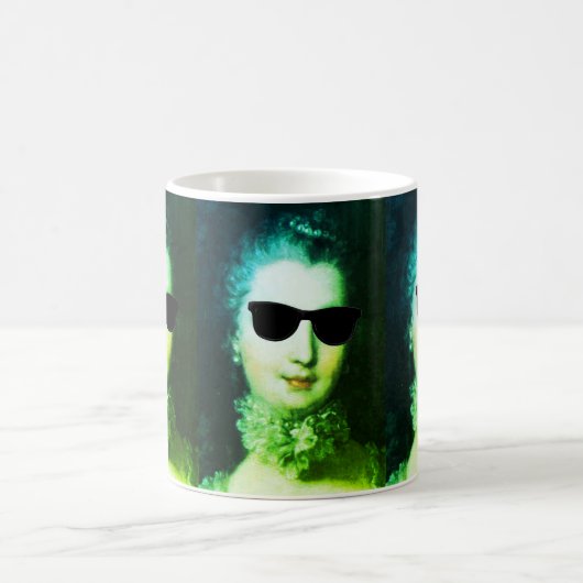 ♥ Madame de Pompadour with sunglasses crazy ♥ Kaffeetasse (Mittel)