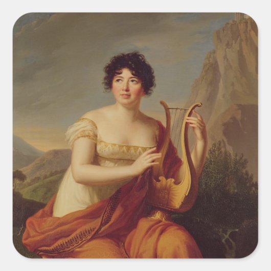 Madame de Stael als Corinne Quadratischer Aufkleber (Vorderseite)