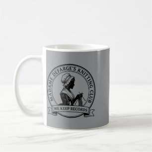 Madame Defarges Strickclub führt Aufzeichnungen Le Kaffeetasse