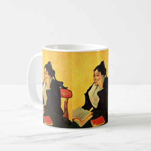 Madame Ginoux mit Büchern von Vincent van Gogh Kaffeetasse (Vorderseite Links)