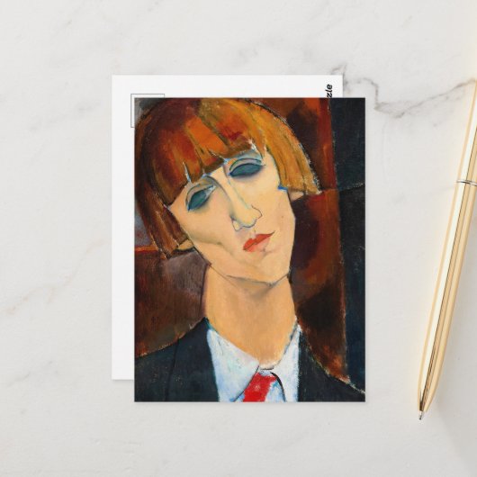 Madame Kisling, 1917 von Amedeo Modigliani Postkarte (Vorderseite/Rückseite Beispiel)