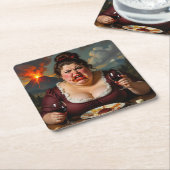 “Madame Lava-Cake”- She Blows At A Moments Notice Rechteckiger Pappuntersetzer (angewinkelt)