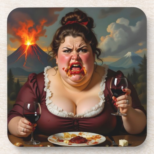 „Madame Lava-Cake“ - Sie explodiert im Nu Getränkeuntersetzer (Vorderseite)