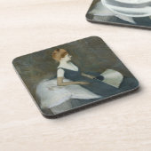 Madame Marthe Le Tellier Sitting auf einem Sofa Untersetzer (Linke Seite)