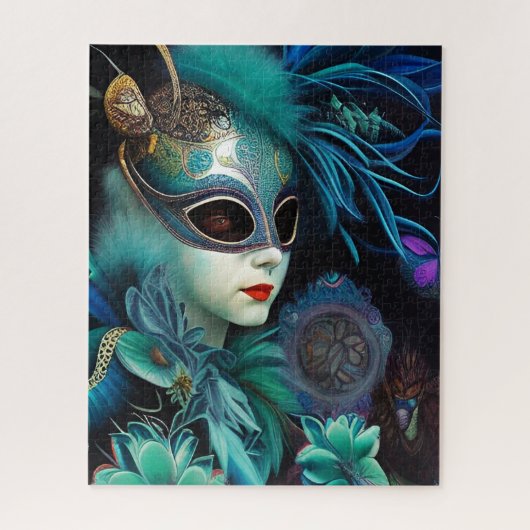 Madame Masquerade Aquamarin Puzzle (Vertikal)
