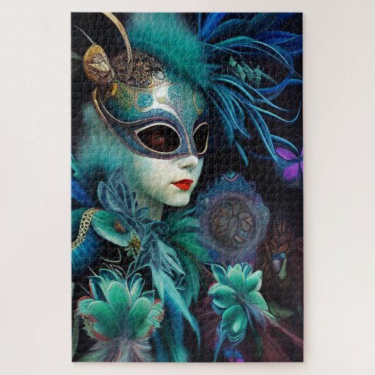 Madame Masquerade Aquamarin Puzzle (Vertikal)