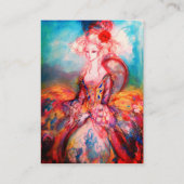 MADAME POMPADOUR Beauty Fashion Haar Gelb Blau Visitenkarte (Rückseite)