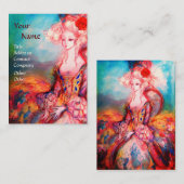 MADAME POMPADOUR Beauty Fashion Haar Gelb Blau Visitenkarte (Vorne/Hinten)