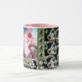 MADAME POMPADOUR ,BLACK GREEN BLUE PINK GEMSTONES TASSE (Zentrum)