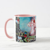 MADAME POMPADOUR ,BLACK GREEN BLUE PINK GEMSTONES TASSE (Links)