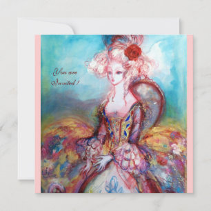 MADAME POMPADOUR ,Edle Gold-Kostüm-Party Einladung