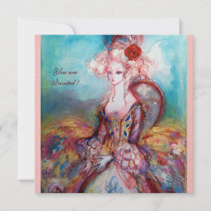 MADAME POMPADOUR ,Edle Gold-Kostümparty Einladung