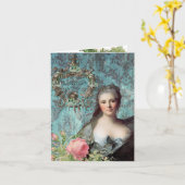 Madame Pompadour Grußkarte Karte (Gelbe Blume)