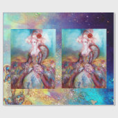 MADAME POMPADOUR / Hellgoldblaue Glitzern Geschenkpapier (Flach)