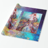 MADAME POMPADOUR / Hellgoldblaue Glitzern Geschenkpapier (Ungerollt)