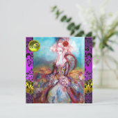 MADAME POMPADOUR LILA SCHWARZE DAMASK-MONOGRAMM EINLADUNG (Stehend Vorderseite)