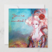 MADAME POMPADOUR,Party für klassische Kostüme Einladung (Rückseite)