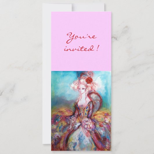 MADAME POMPADOUR,Party für klassische Kostüme Einladung (Rückseite)