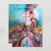 MADAME POMPADOUR,Party für klassische Kostüme Einladung (Vorne/Hinten)