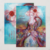 MADAME POMPADOUR,Party für klassische Kostüme Einladung (Vorne/Hinten)