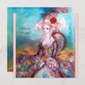 MADAME POMPADOUR,Party für klassische Kostüme Einladung (Vorne/Hinten)