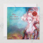 MADAME POMPADOUR,Party für klassische Kostüme Einladung (Rückseite)