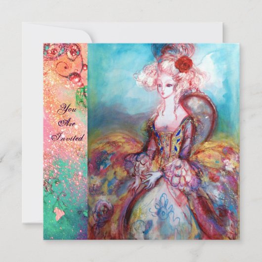 MADAME POMPADOUR,Party für klassische Kostüme Einladung (Vorderseite)