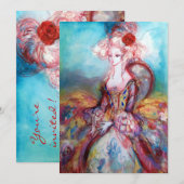 MADAME POMPADOUR,Party für klassische Kostüme Einladung (Vorne/Hinten)