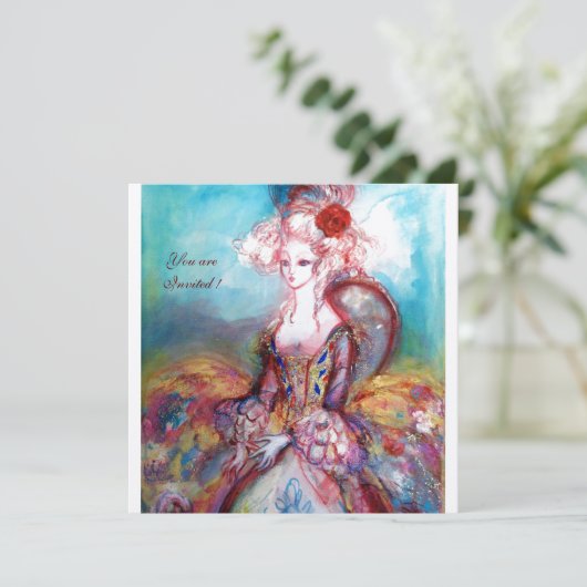 MADAME POMPADOUR,Party für klassische Kostüme Einladung (Stehend Vorderseite)