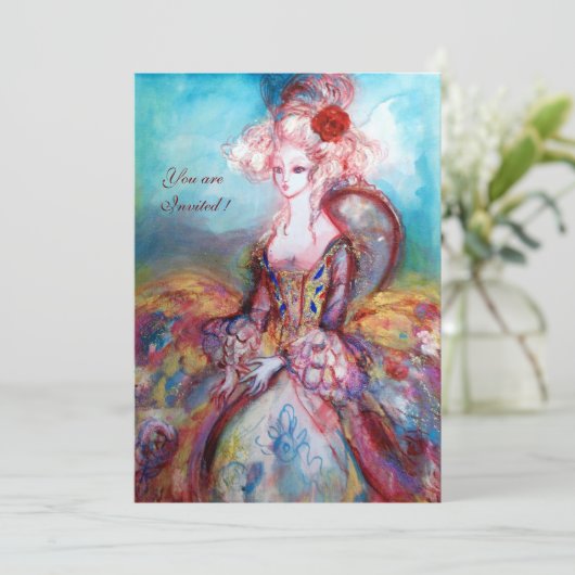 MADAME POMPADOUR,Party für klassische Kostüme Einladung (Stehend Vorderseite)