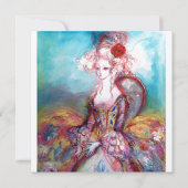 MADAME POMPADOUR Silver Metallic Einladung (Vorderseite)