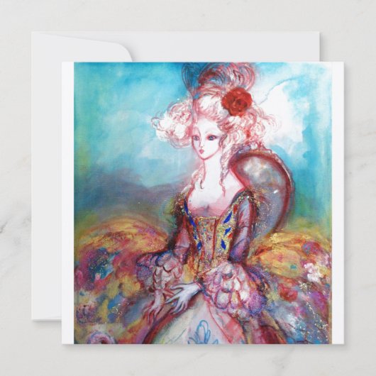 MADAME POMPADOUR Silver Metallic Einladung (Vorderseite)