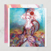 MADAME POMPADOUR Silver Metallic Einladung (Vorne/Hinten)