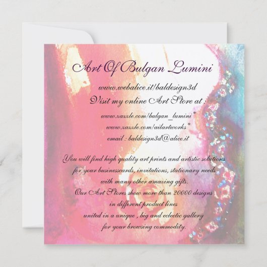 MADAME POMPADOUR Silver Metallic Einladung (Rückseite)