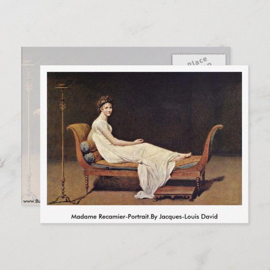 Madame Recamier-Portrait.von Jacques-Louis David Postkarte (Vorne/Hinten)