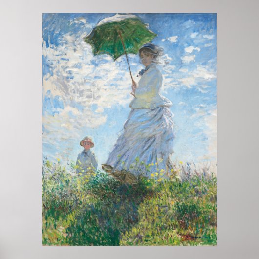 Madame und ihr Sohn von Claude Monet Poster (Vorne)